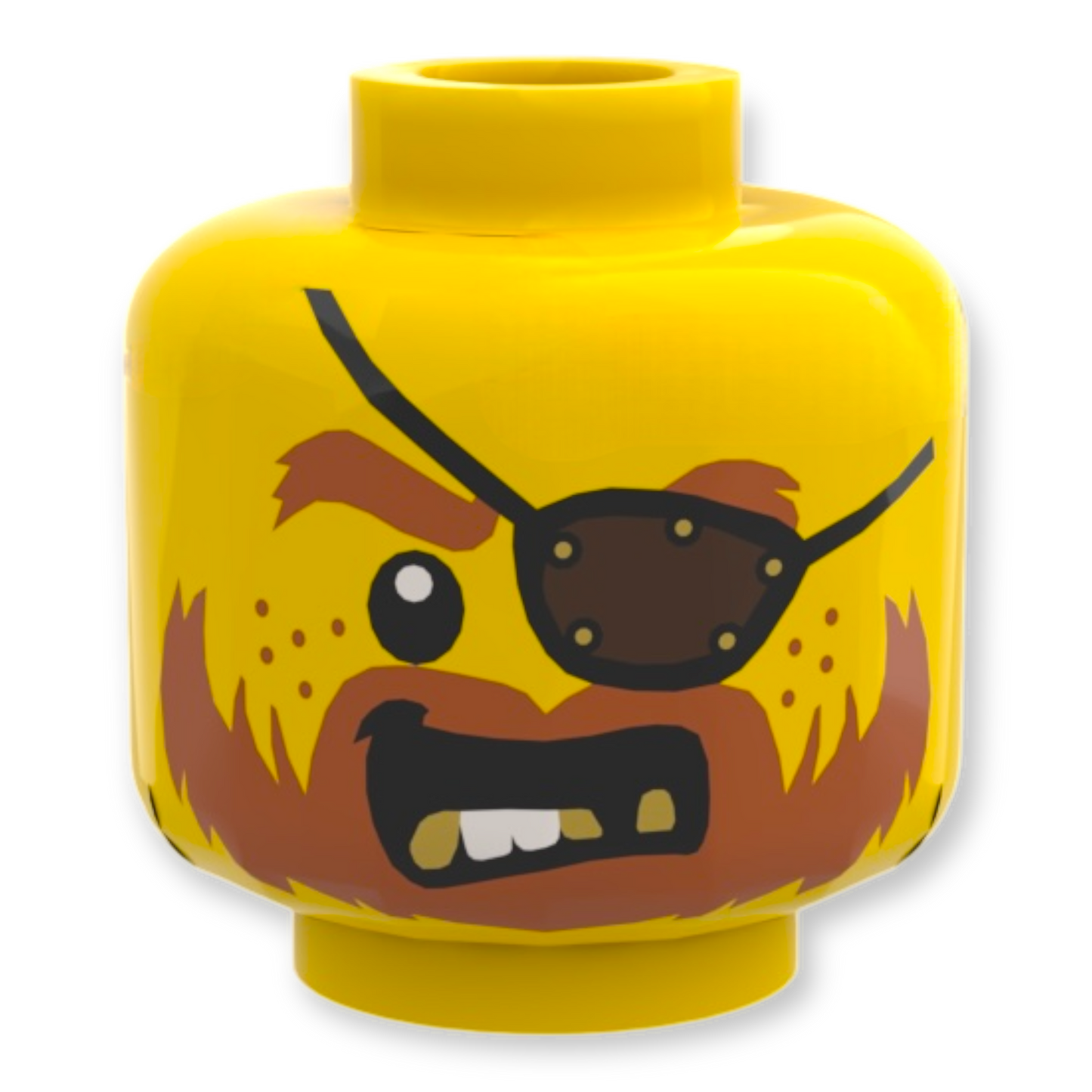 LEGO® Minifiguren Kopf - 1557 Pirat mit Bart, Goldzähne und Augenklappe