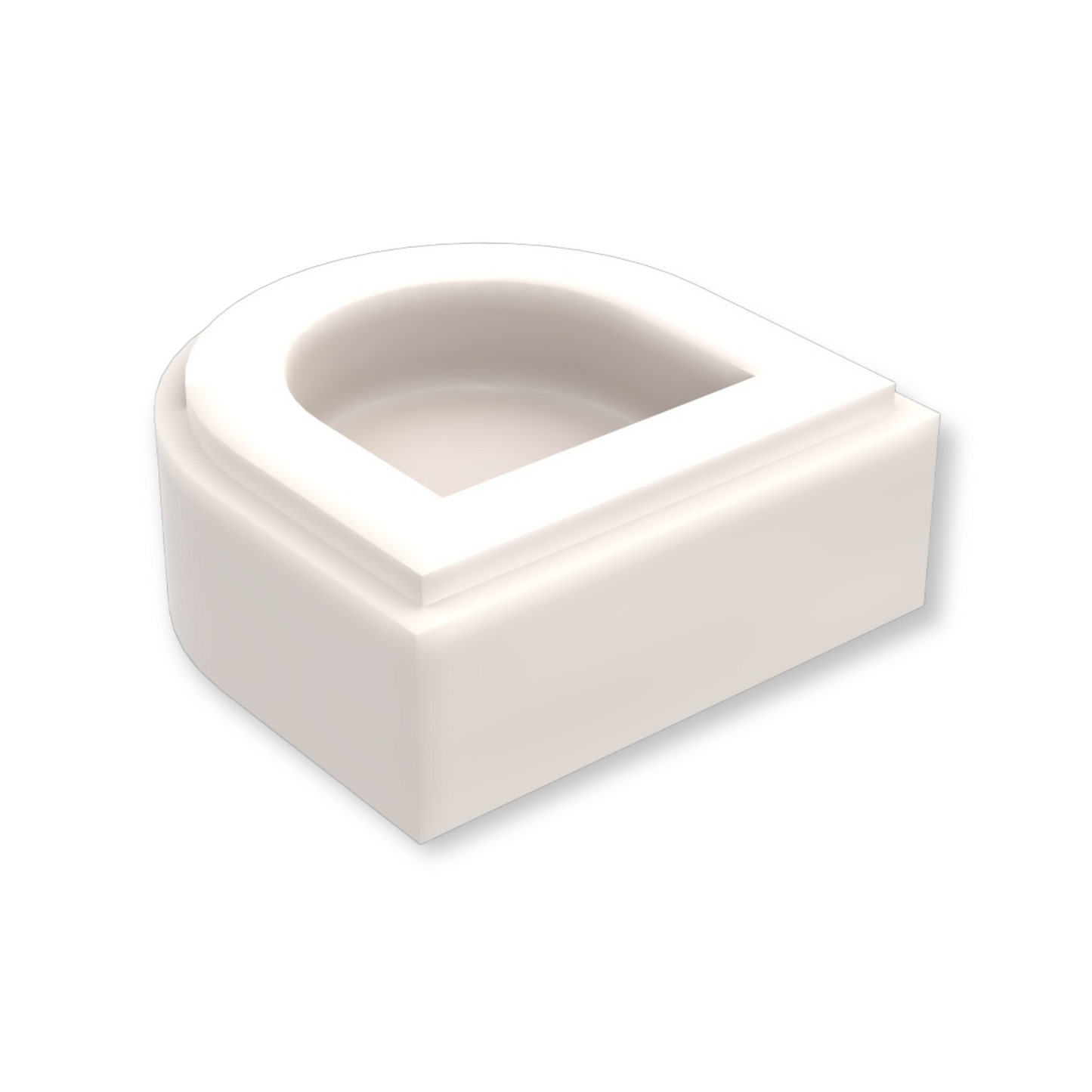 Tuile LEGO ronde 1x1 demi-cercle allongée - Blanc