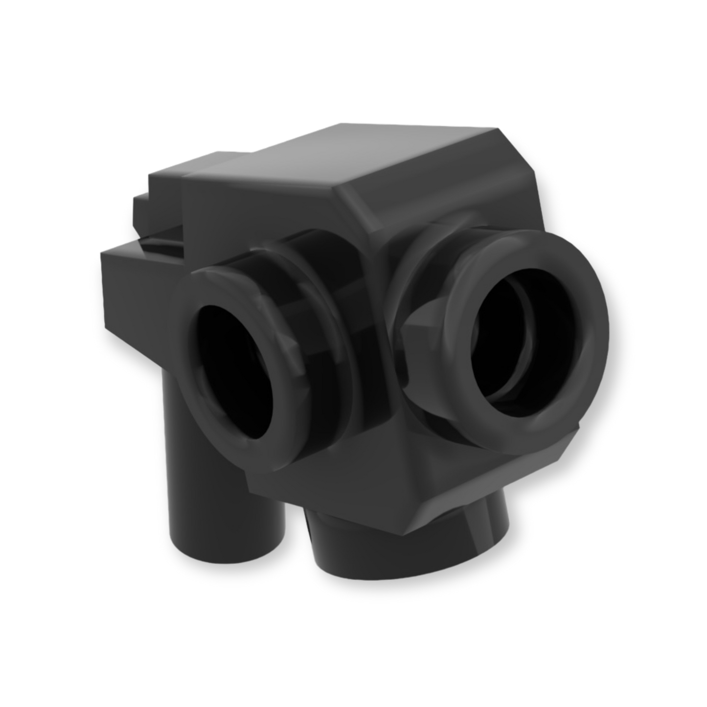 LEGO Minifigur Waffe Blaster mit Noppen an den Seiten unten und vorne in Black