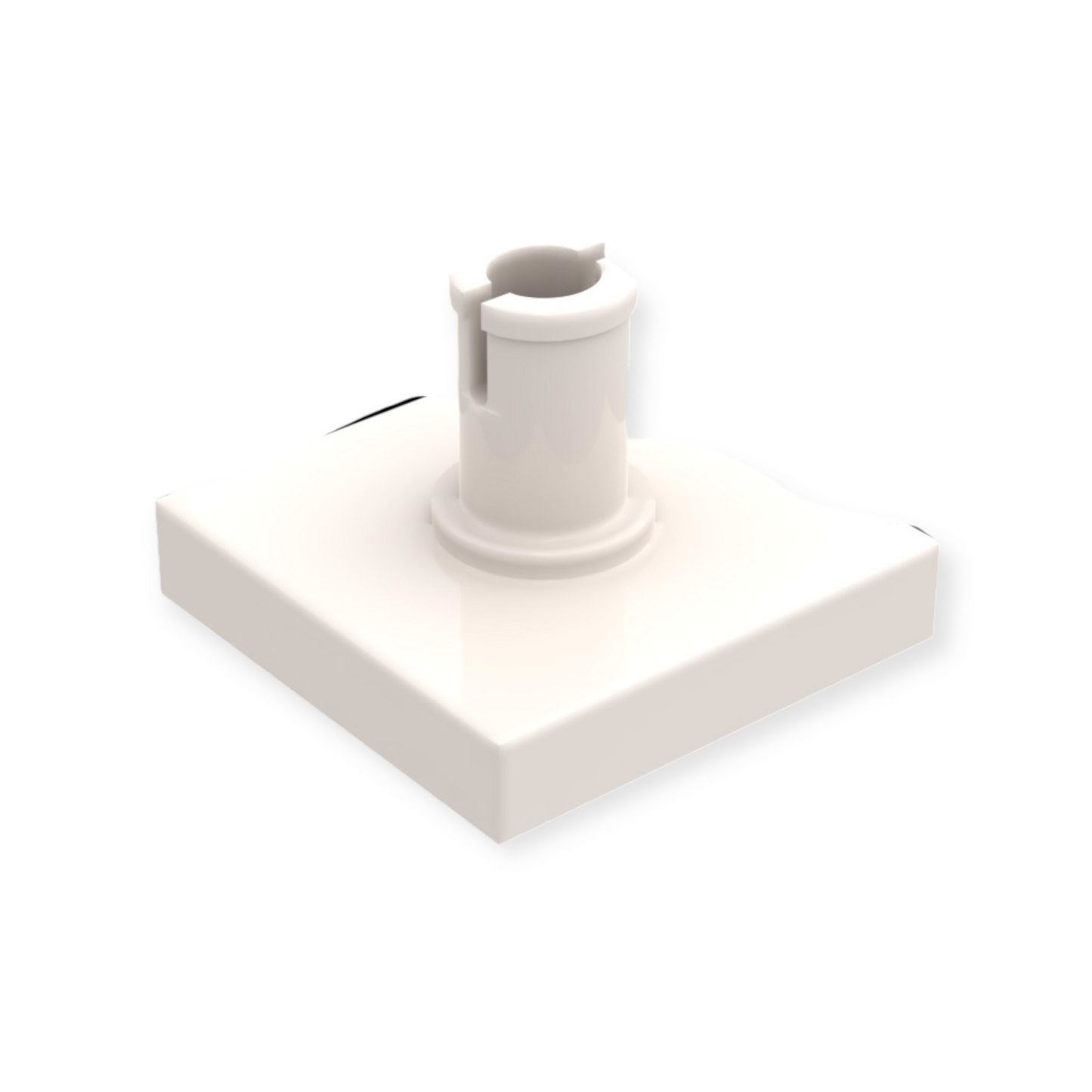 LEGO Tile Modified 1x2 with Pin - in White