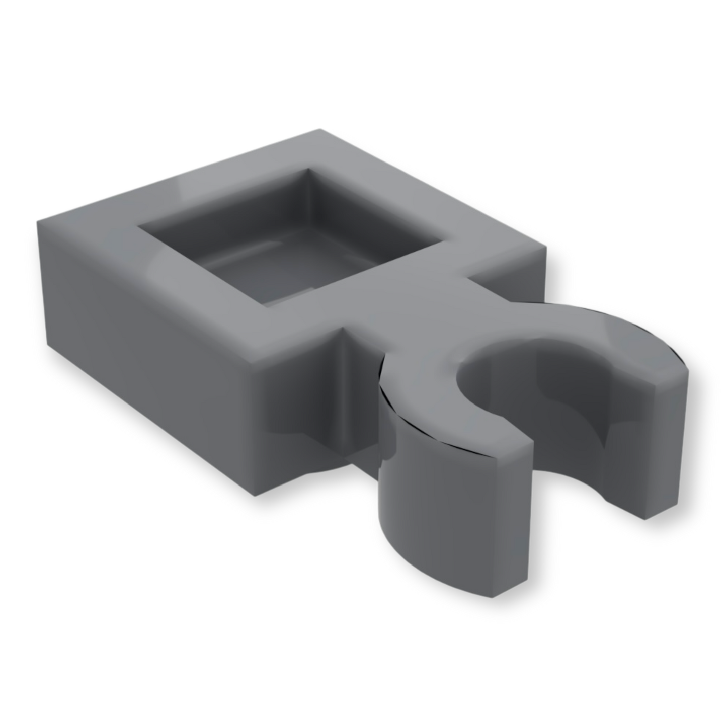 LEGO Plate Modified 1x1 mit Clip (Vertikal) - in Dunkelgrau