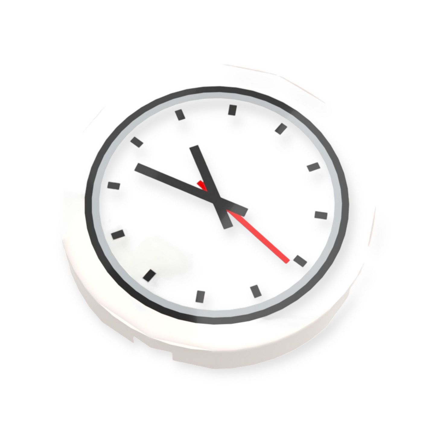 LEGO Fliese rund 2x2 - Analoge Uhr mit rotem Sekundenzeiger