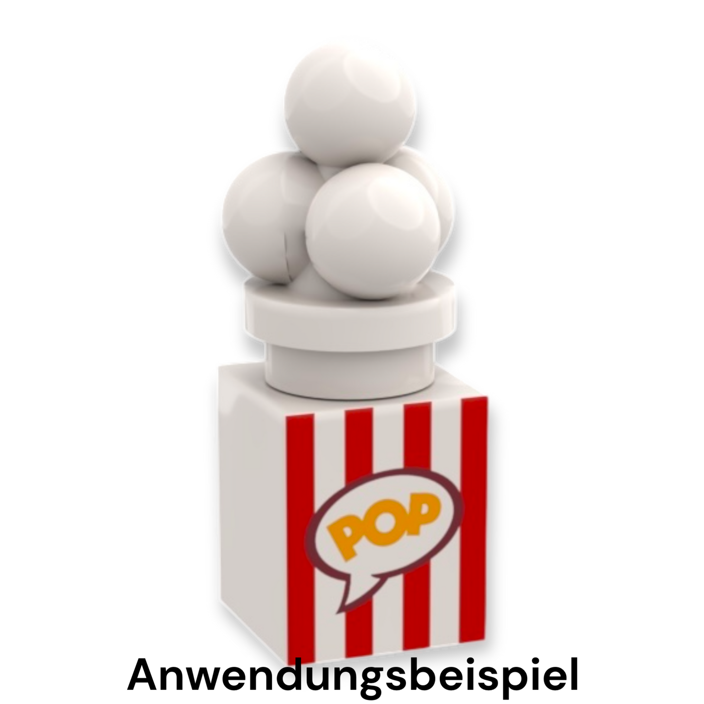 Boules de glace/pop-corn LEGO en blanc