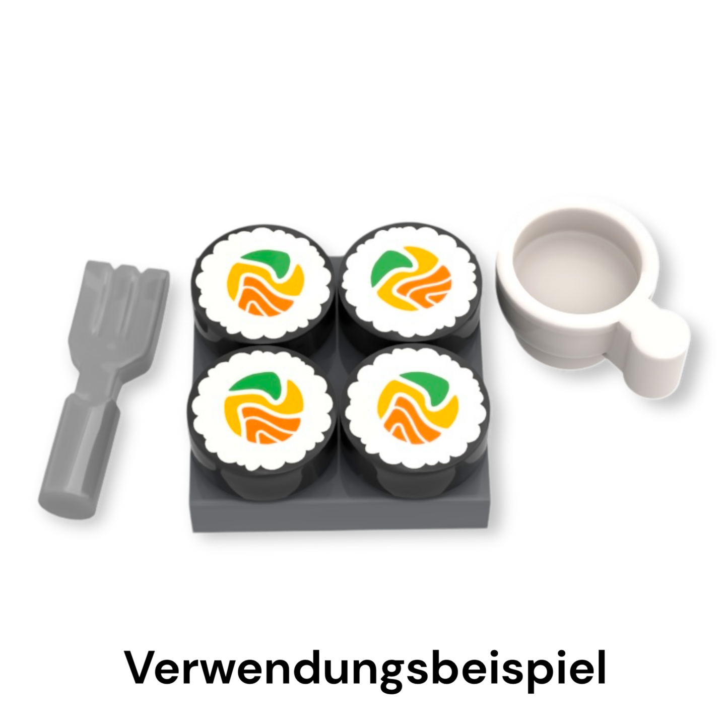 LEGO® Tile Round 1x1 mit einem Sushi-Motiv