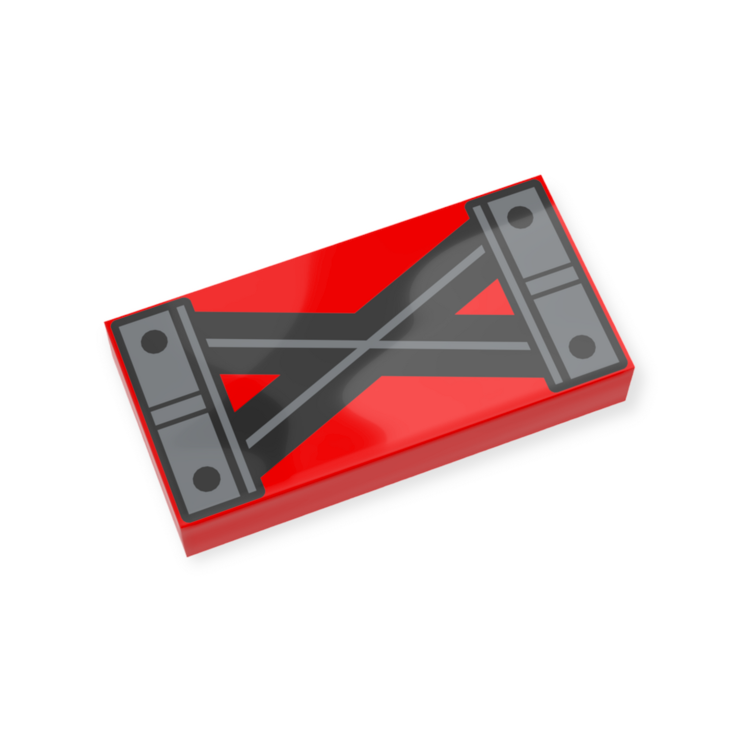 LEGO Fliese 1x2 - gekreuzte Linien mit 4 Nieten