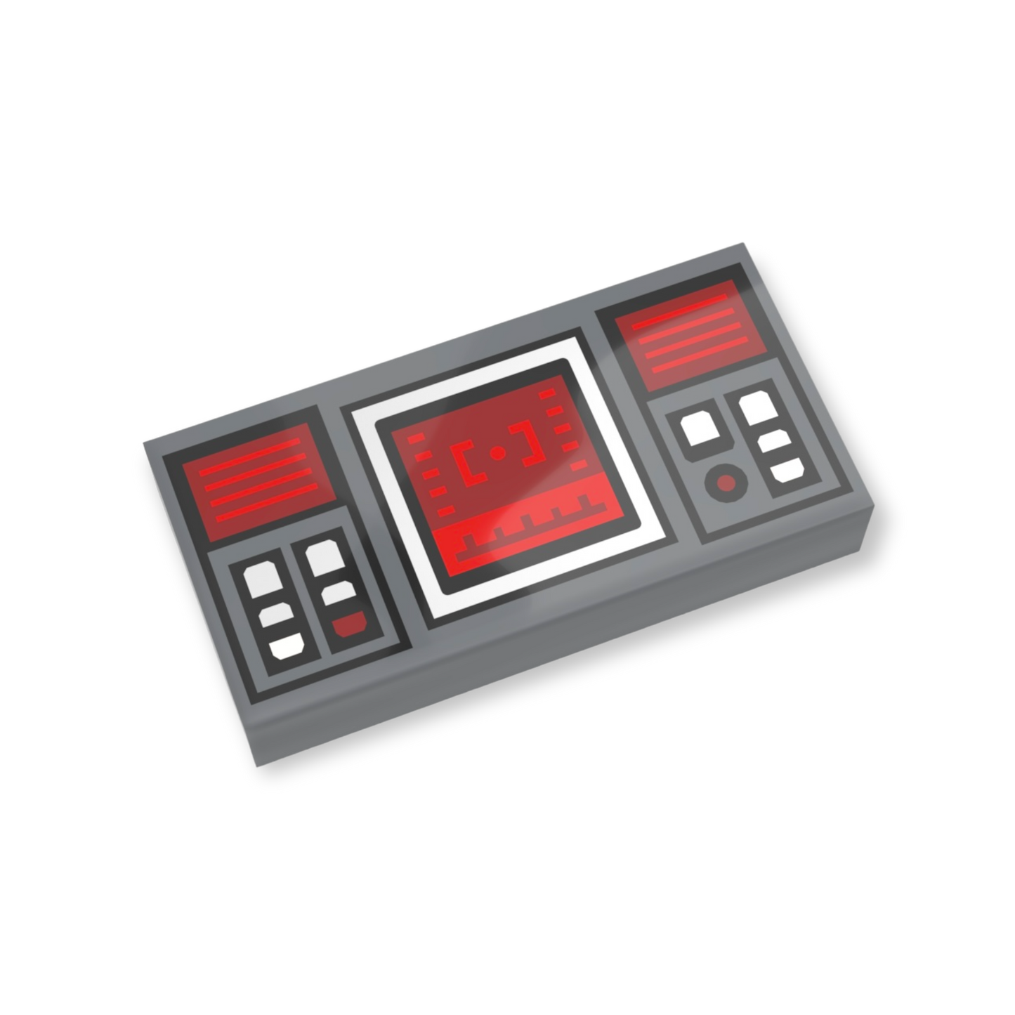 LEGO Fliese 1x2 Star Wars Dunkelroter Zielschirm Silberne Tasten