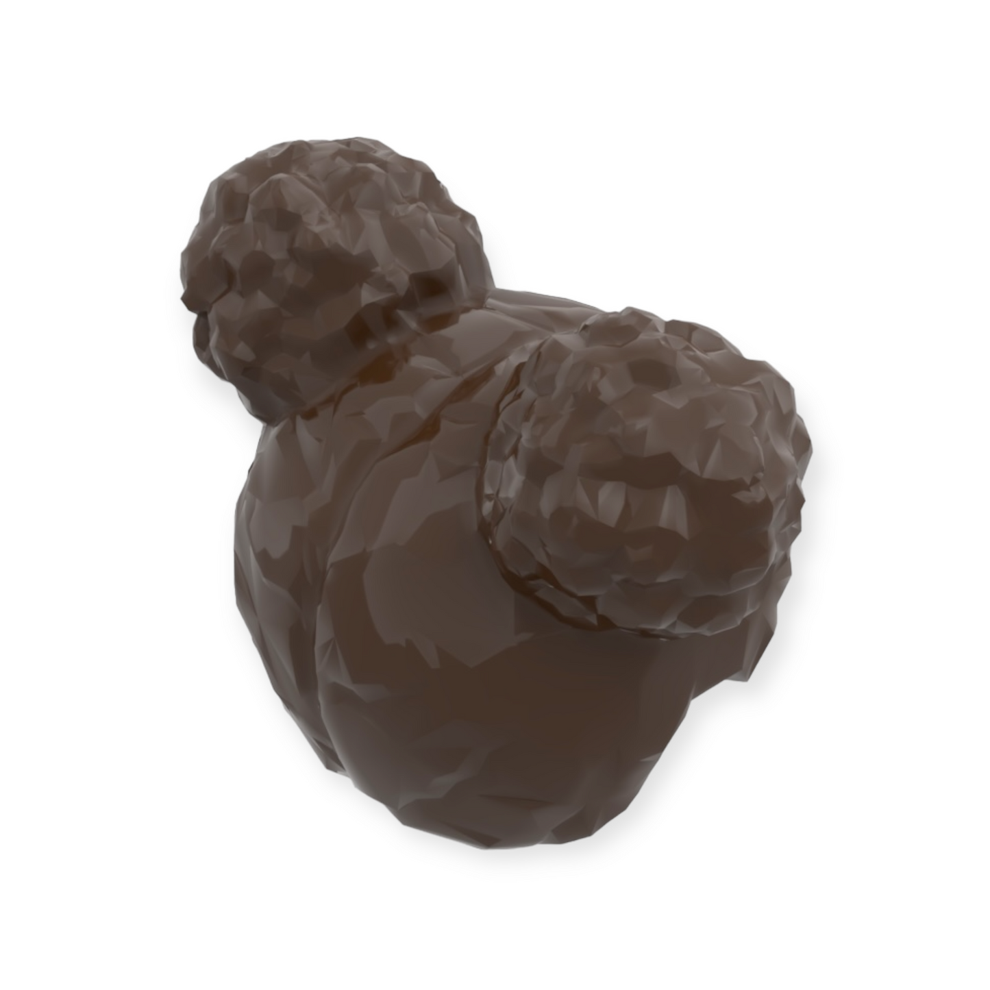 LEGO Frisur Nr 279 - Mittelscheitelt und 2 Dutts - Dark Brown