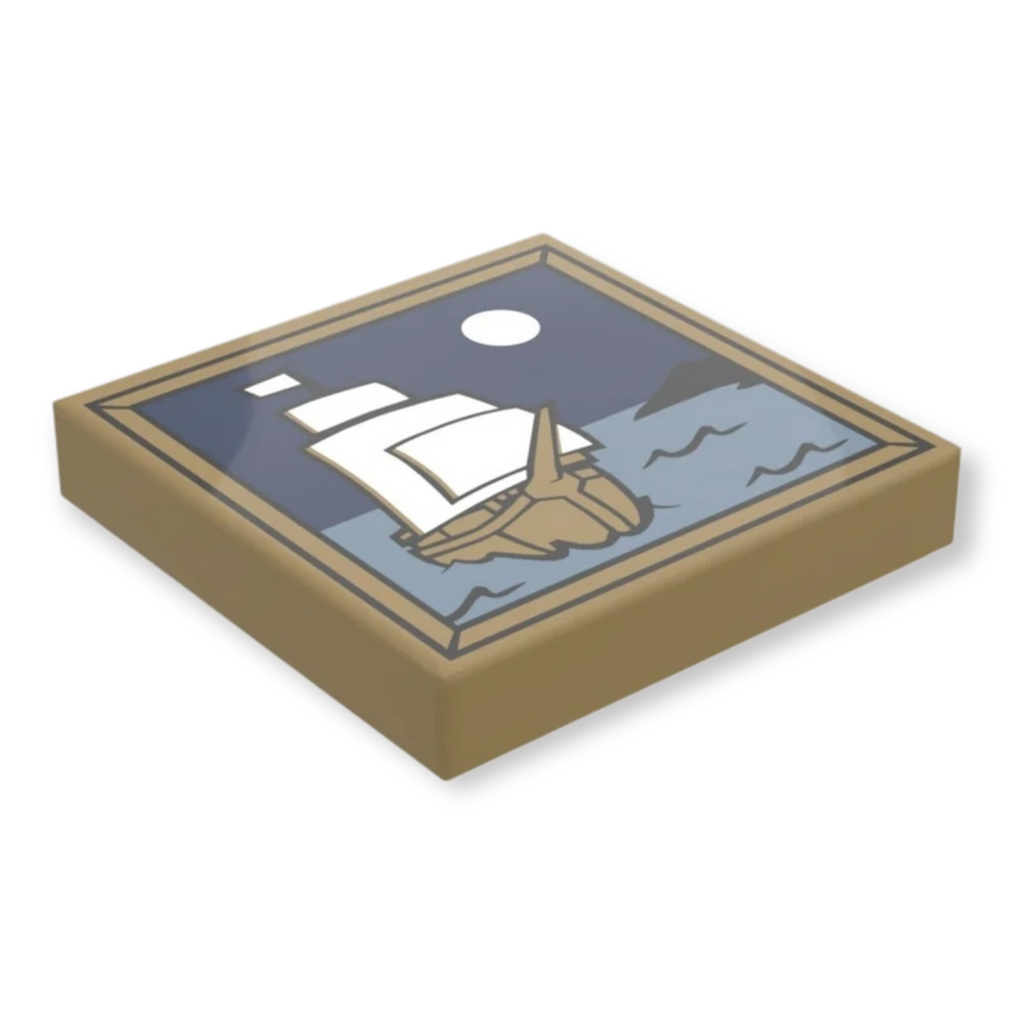 LEGO Fliese 2x2 - Bild mit Segelschiff