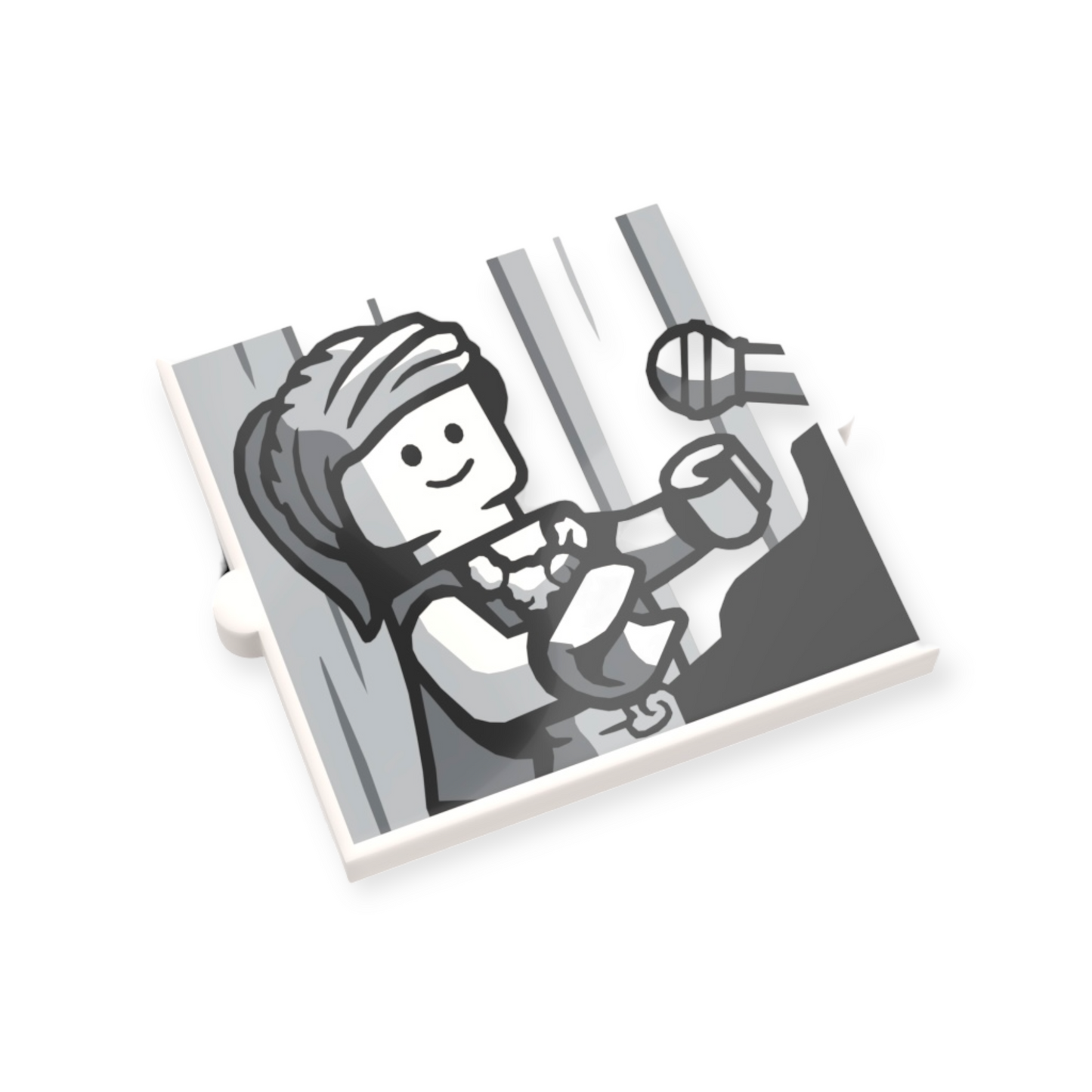 LEGO - Pianospielerin auf weißen Fenster