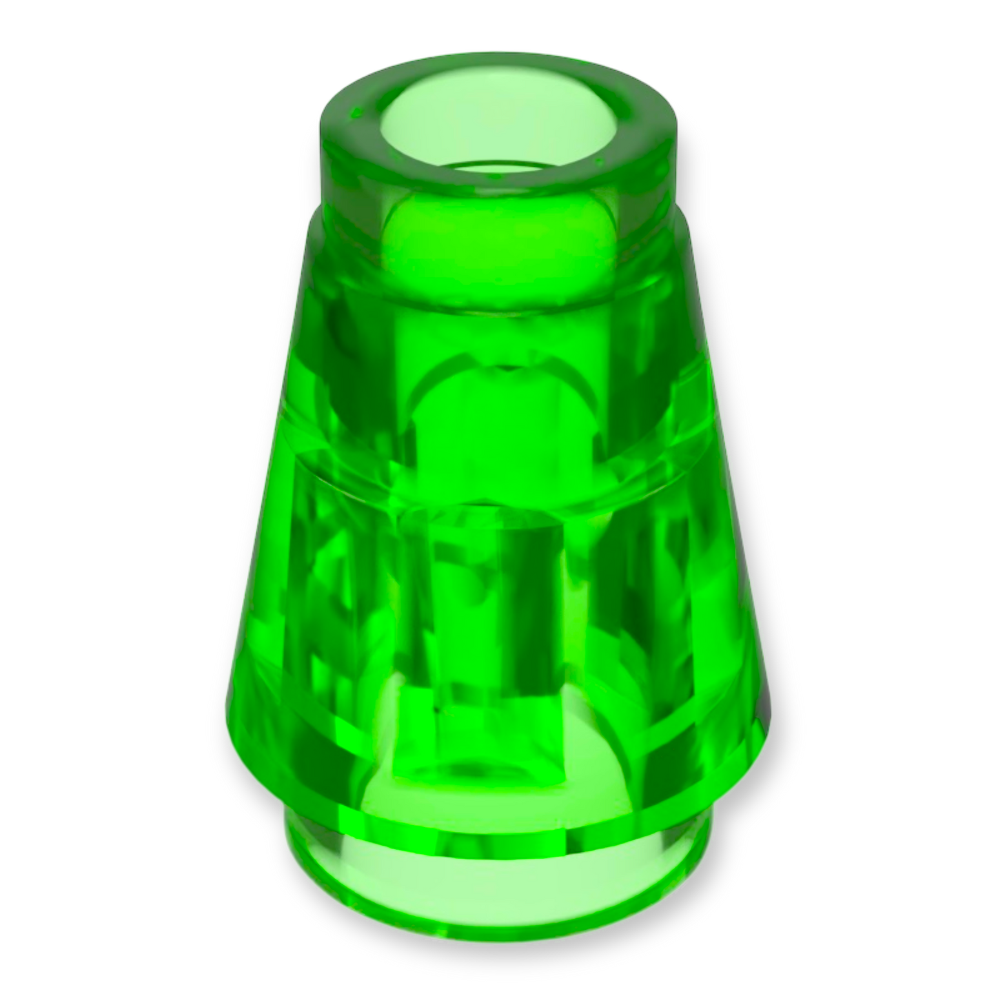 LEGO Cone 1x1 with Top Groove in Trans-Bright Green