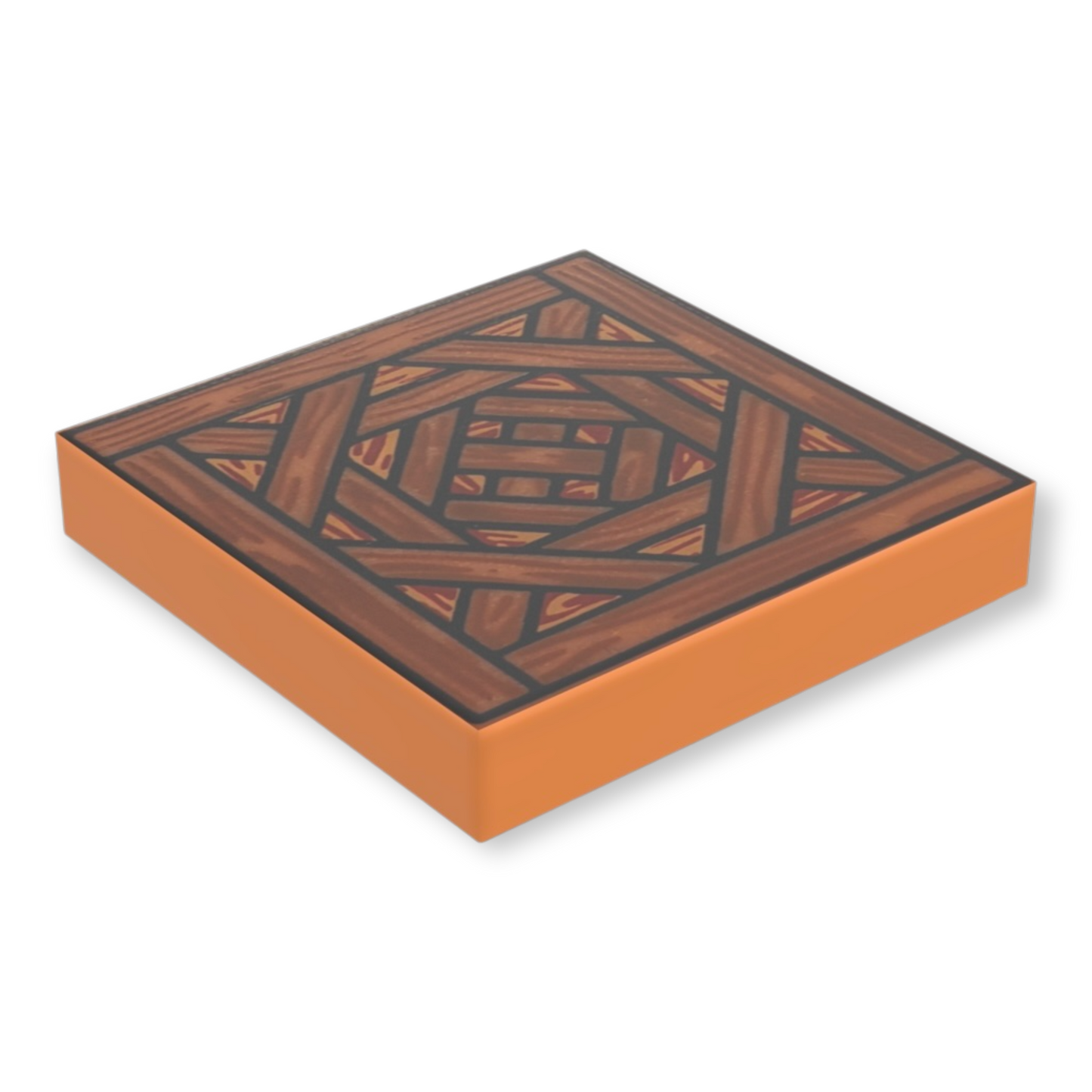 Bedruckte 2x2 Fliese - Holzfussboden Parkettmuster