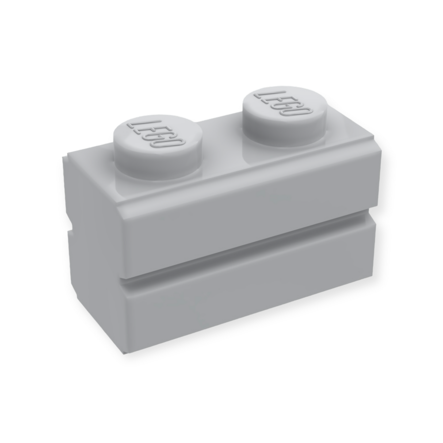 LEGO Brick Modified 1x2 - Mauerstein in Light Bluish Gray