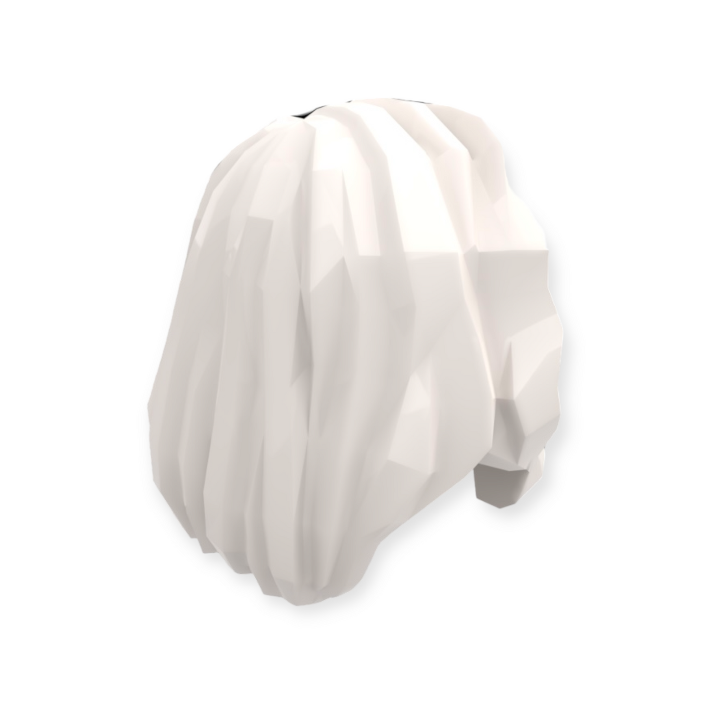 LEGO Frisur Nr 4 - Mittellang mit Scheitel Haare hängen über die rechte Schulter - White