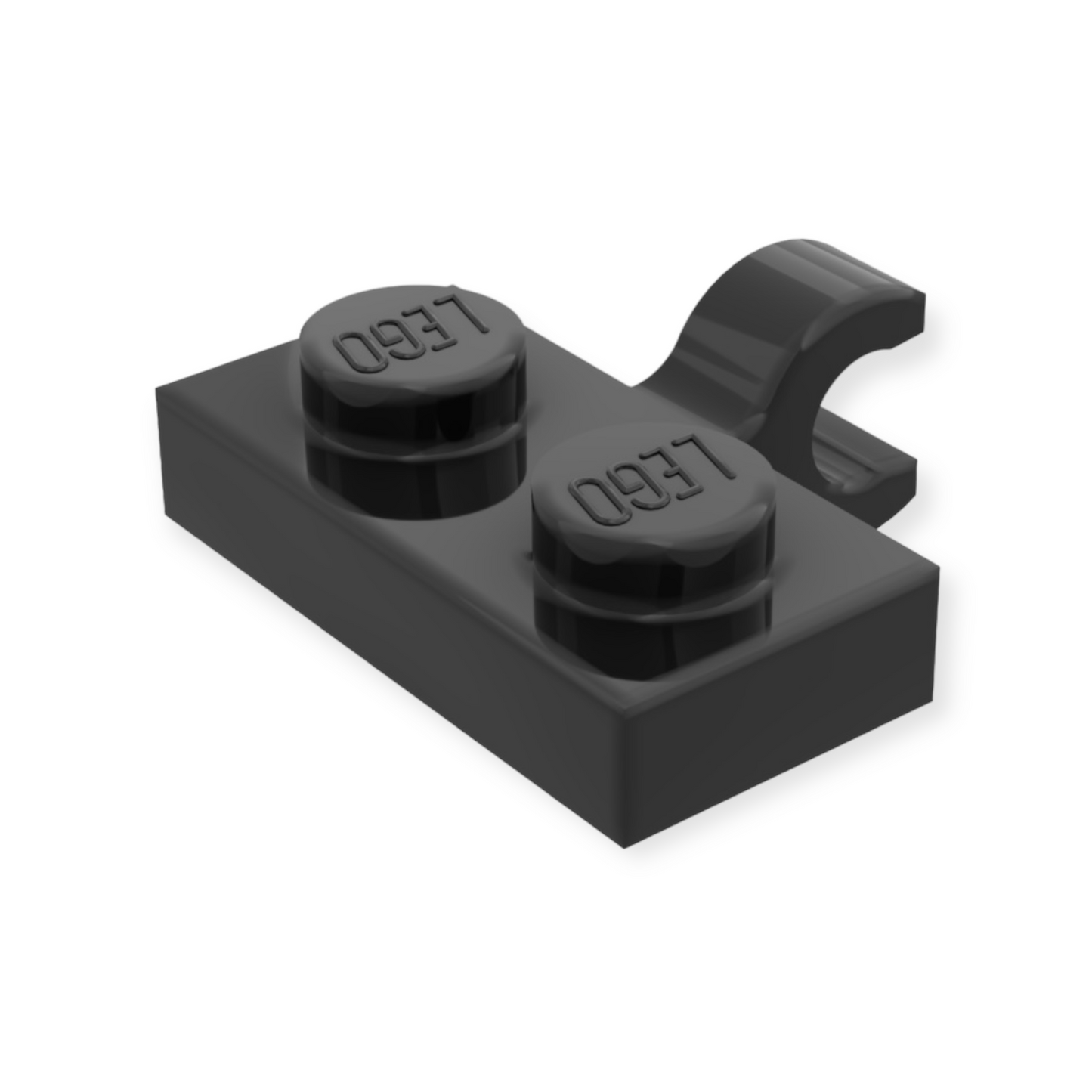 Plaque LEGO modifiée 1x2 avec clip sur le côté (poignée horizontale) - en noir