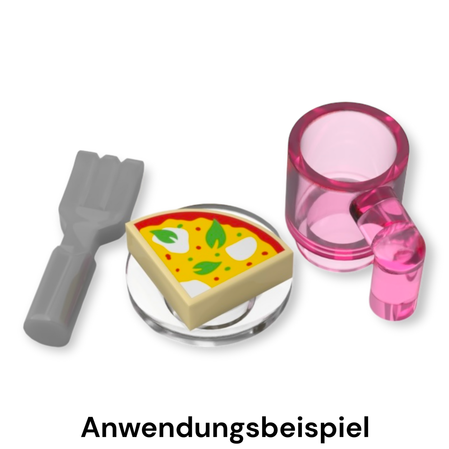 LEGO Fliese 1x1 Viertel - Pizza mit Mozzarella