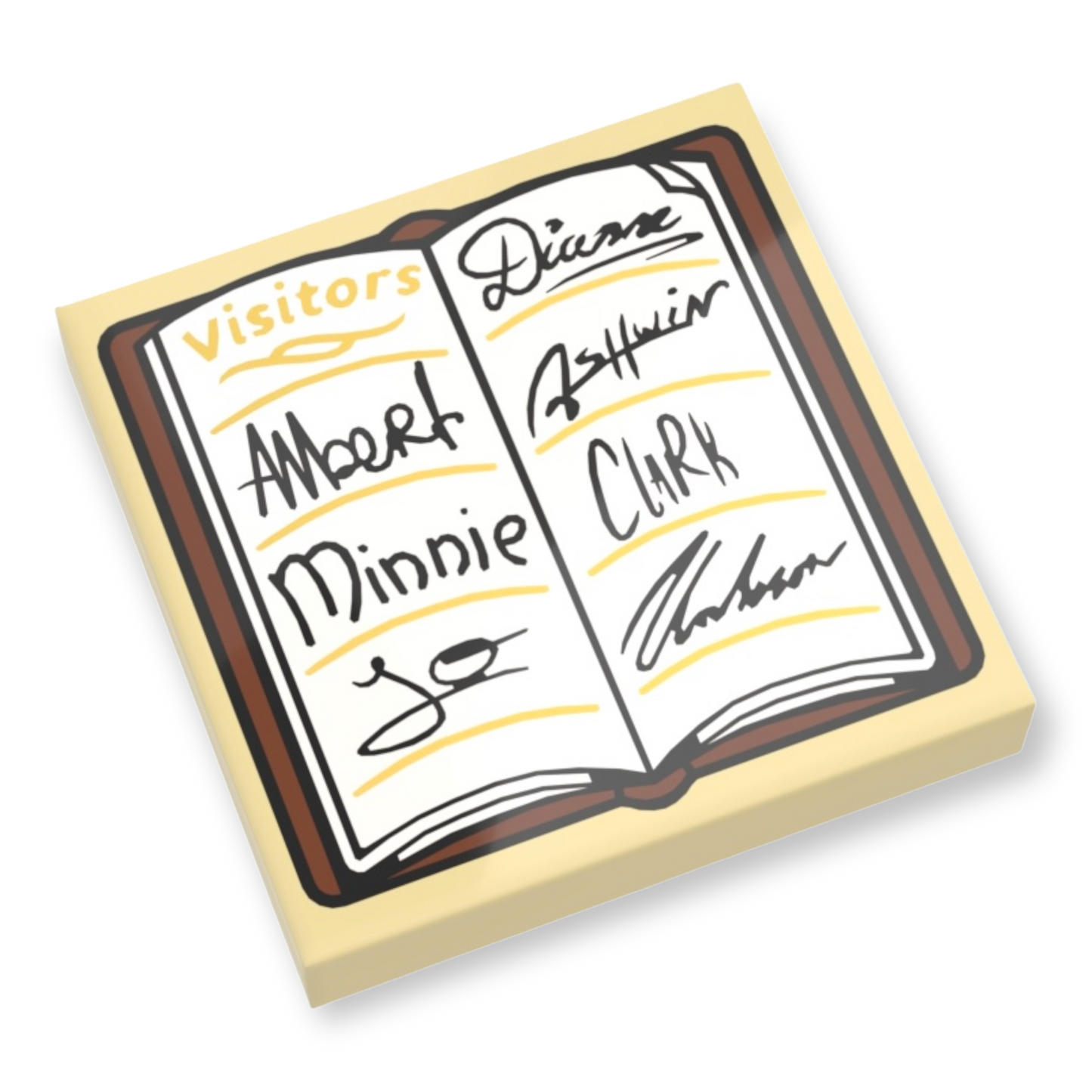 LEGO Einzelteil bedruckt Tile 2x2 - Gästebuch