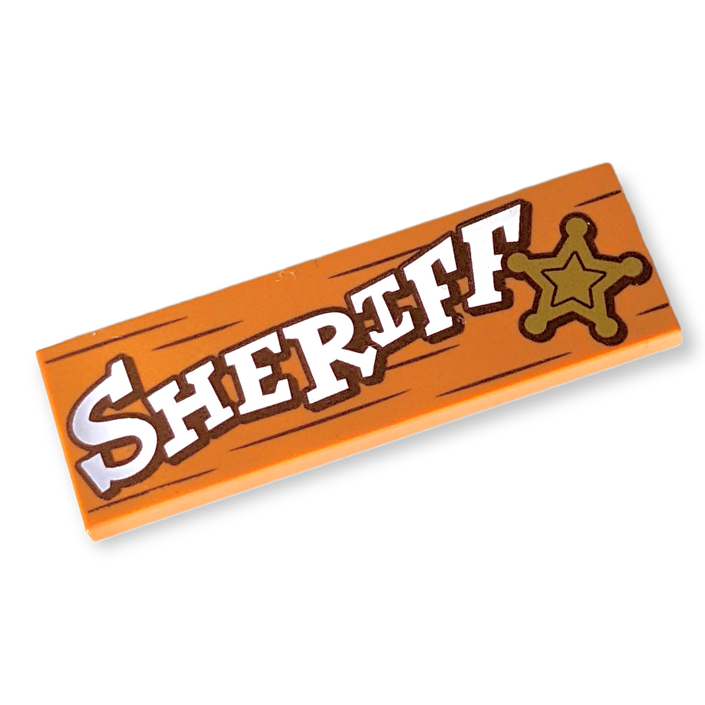 LEGO Fliese 2x6 - Sheriff Holzschild