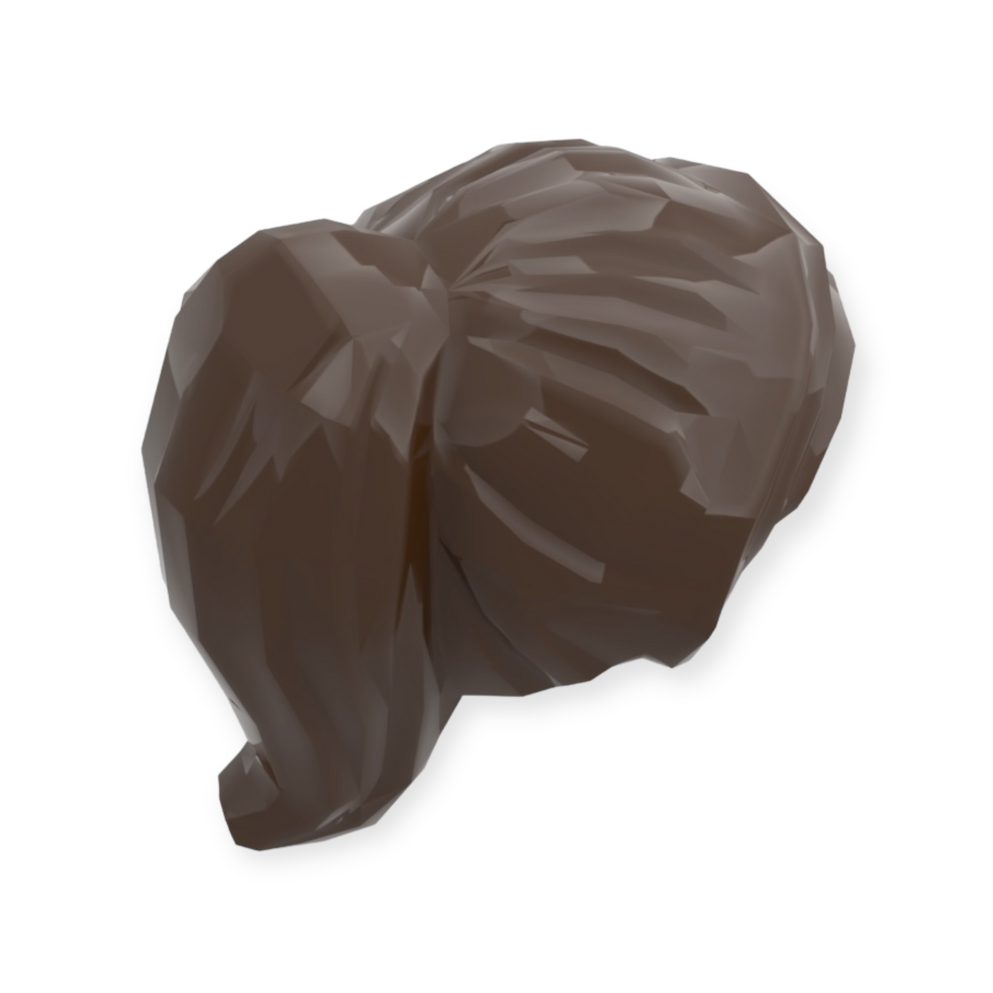 LEGO® Frisur Nr 5 - Pferdeschwanz und seitlich geschwungenen Fransen - Dunkelbraun