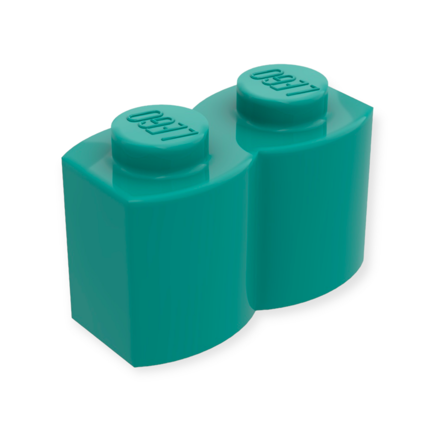 Profilé de bûche 1x2 modifié en brique LEGO - Turquoise foncé