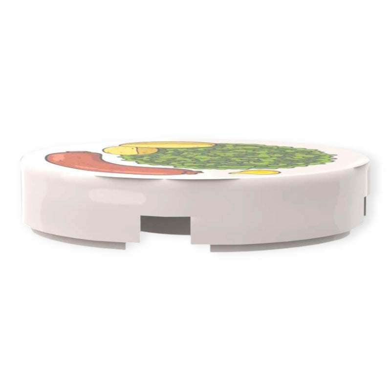 Fliese Rund 2x2 - Grünkohl-Teller