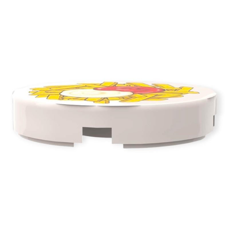 Fliese Rund 2x2 - Pommes Rot Weiß