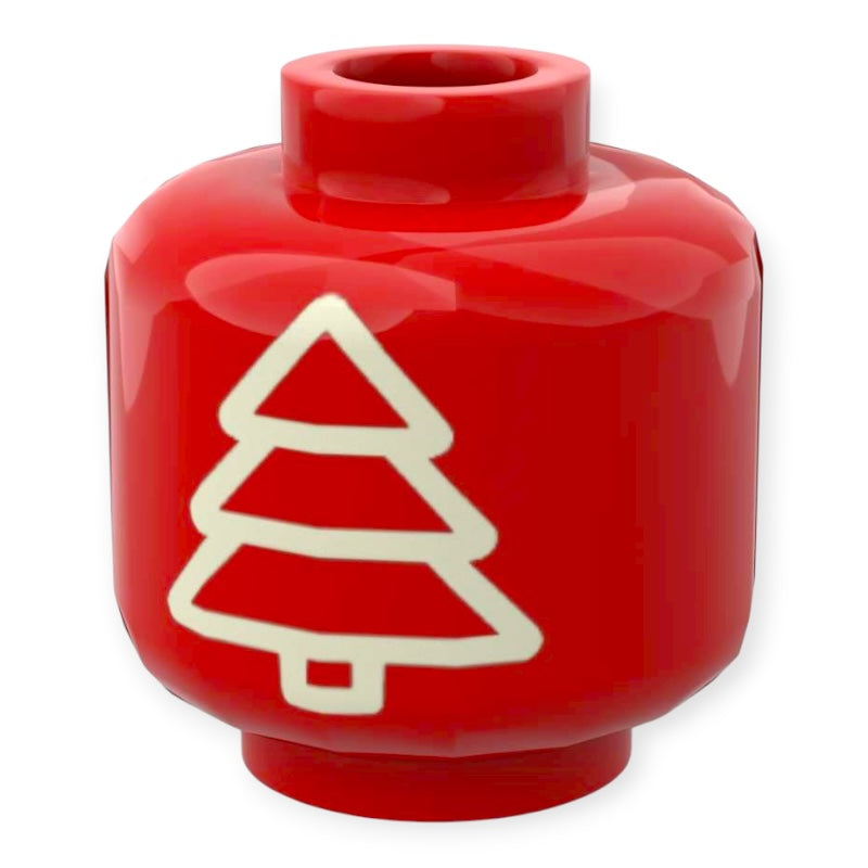 Bedruckter LEGO® Minifiguren-Kopf - Weihnachtskugel 'Tannenbaum'