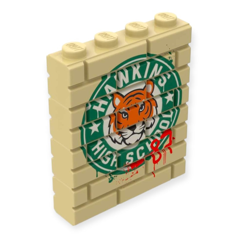 Bedruckte LEGO® Mauersteine 2x4 - 'HAWKINS HIGHSCHOOL GRAFFITI'