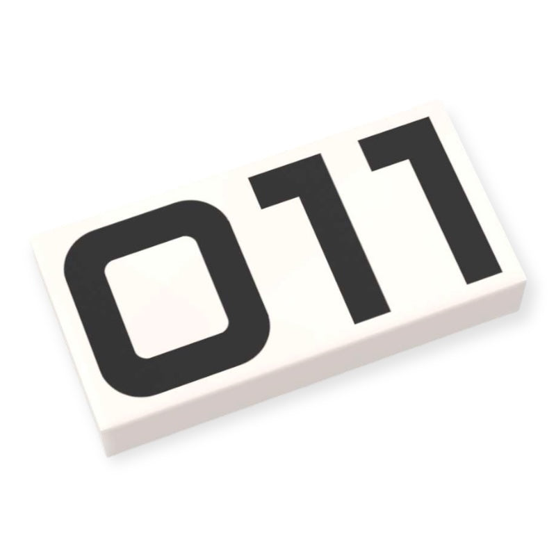 Bedruckte LEGO® Fliese 1x2 - Eleven '011'