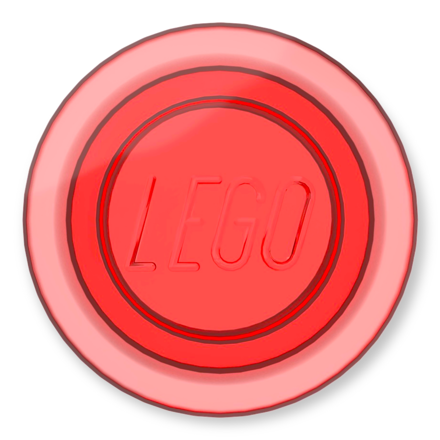 LEGO Plate Round 1x1 - Transparent-Rot