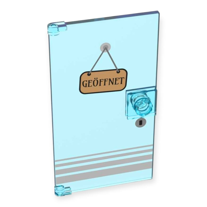 Bedruckte LEGO® Tür 1x4x6 - Laden-Eingangstür 'Geöffnet'