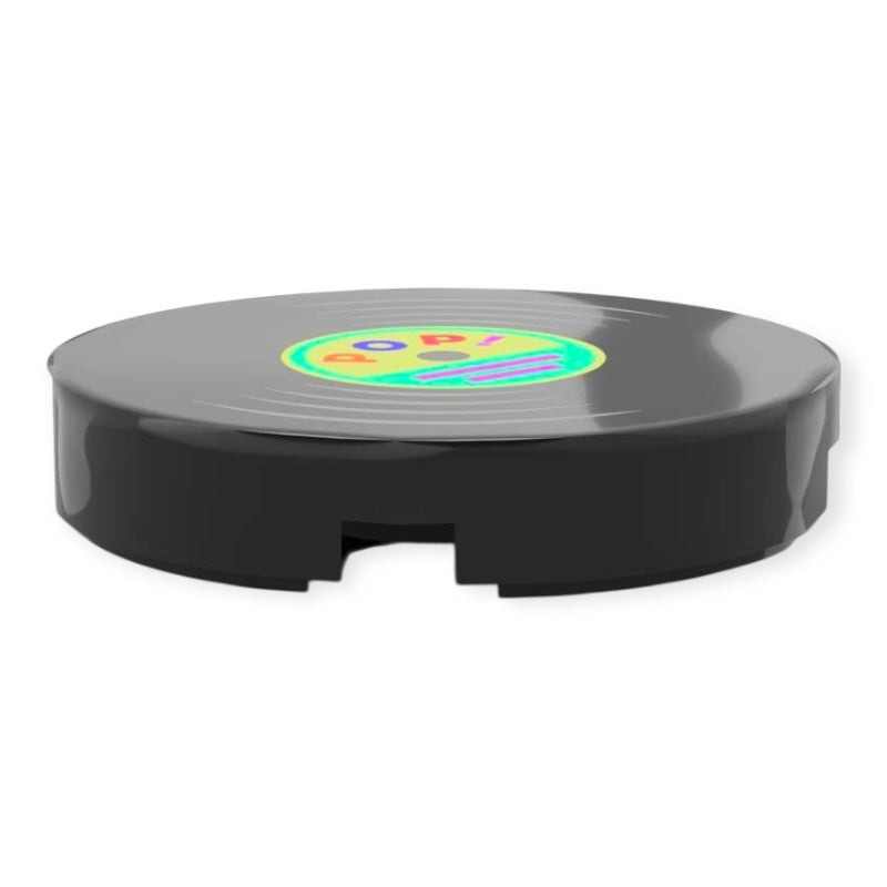 Bedruckte LEGO® Fliese rund 2x2 - Schallplatte 'POP!'