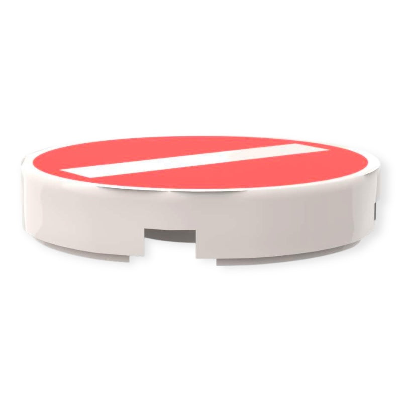 Bedruckte LEGO® Fliese 2x2 - Verkehrsschild 'Verbot der Einfahrt'