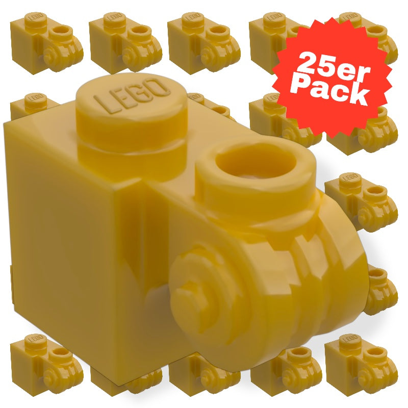 25er Pack LEGO® Stein mit Verzierung in Pearl Gold