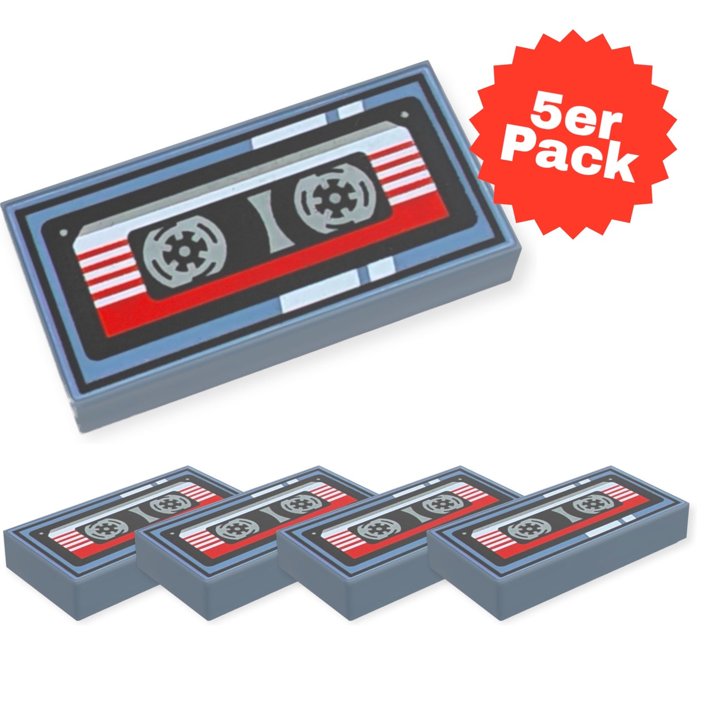 5er Pack LEGO® Fliese Musikkassette
