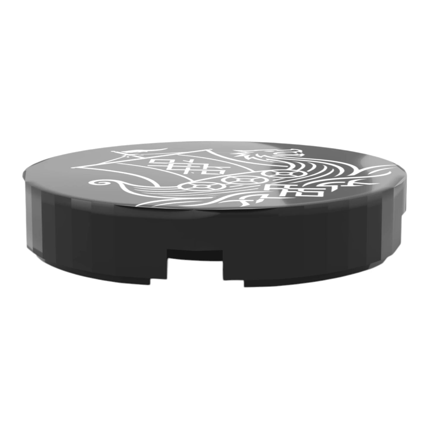 Bedruckte LEGO® Fliese 2x2 - Wikinger Symbol 7 'Wikingerschiff'
