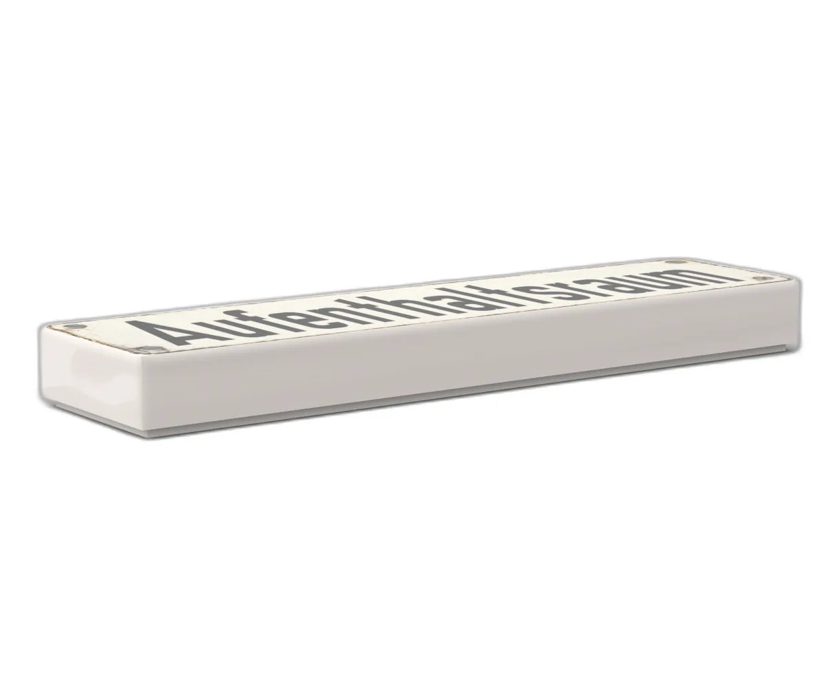 Bedruckte LEGO® Fliese 1x4 - Altes Schild 1 'Aufenthaltsraum'
