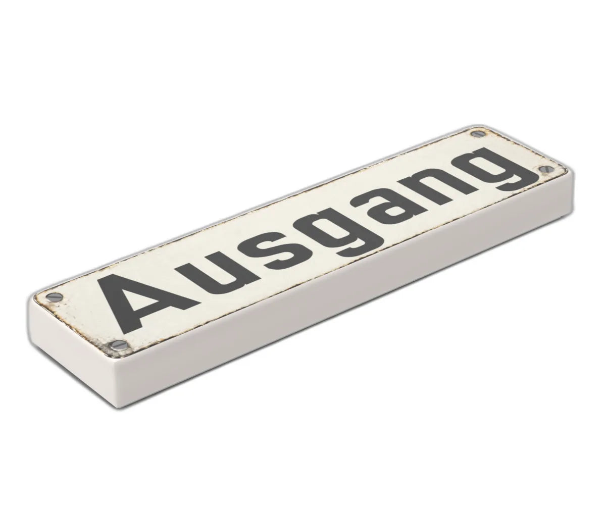 Bedruckte LEGO® Fliese 1x4 - Altes Schild 20 'Ausgang'