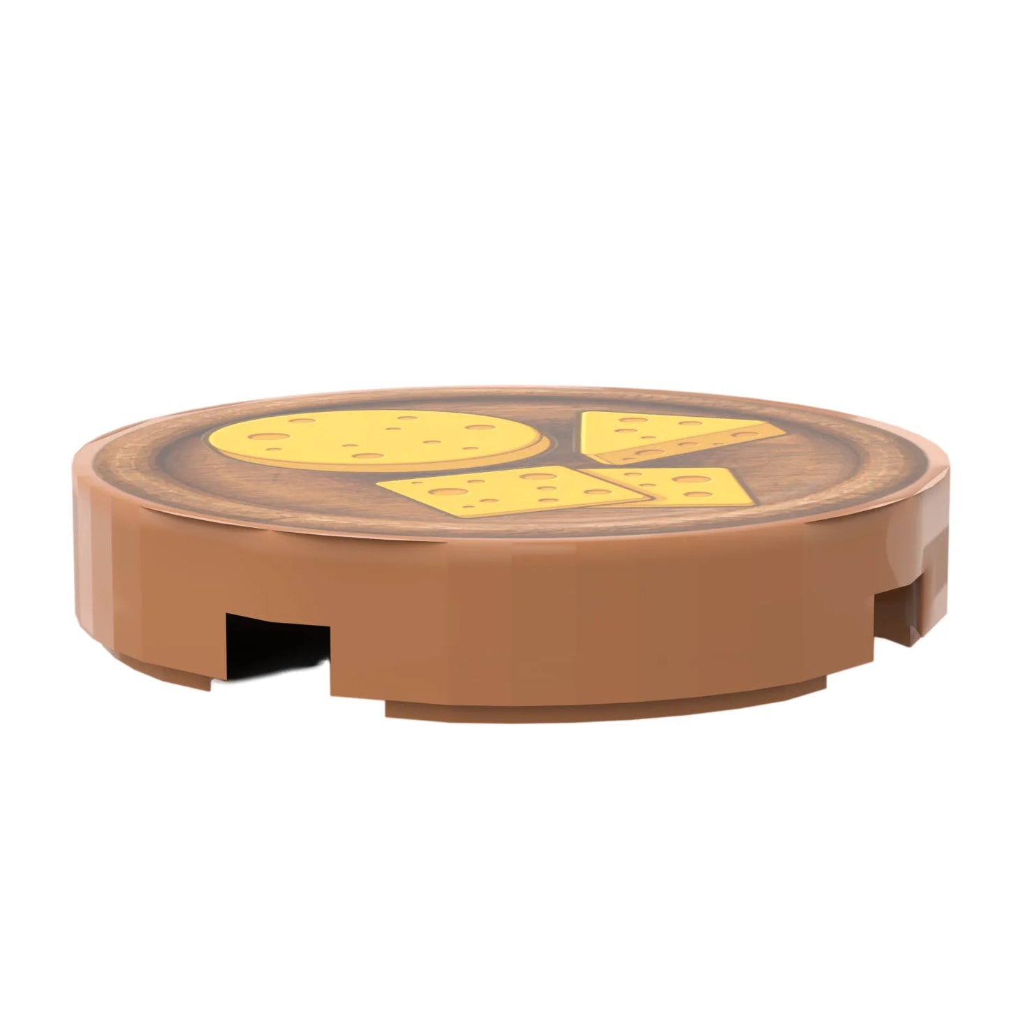 Bedruckte LEGO® Fliese 2x2 - Holzteller 11 mit Käse