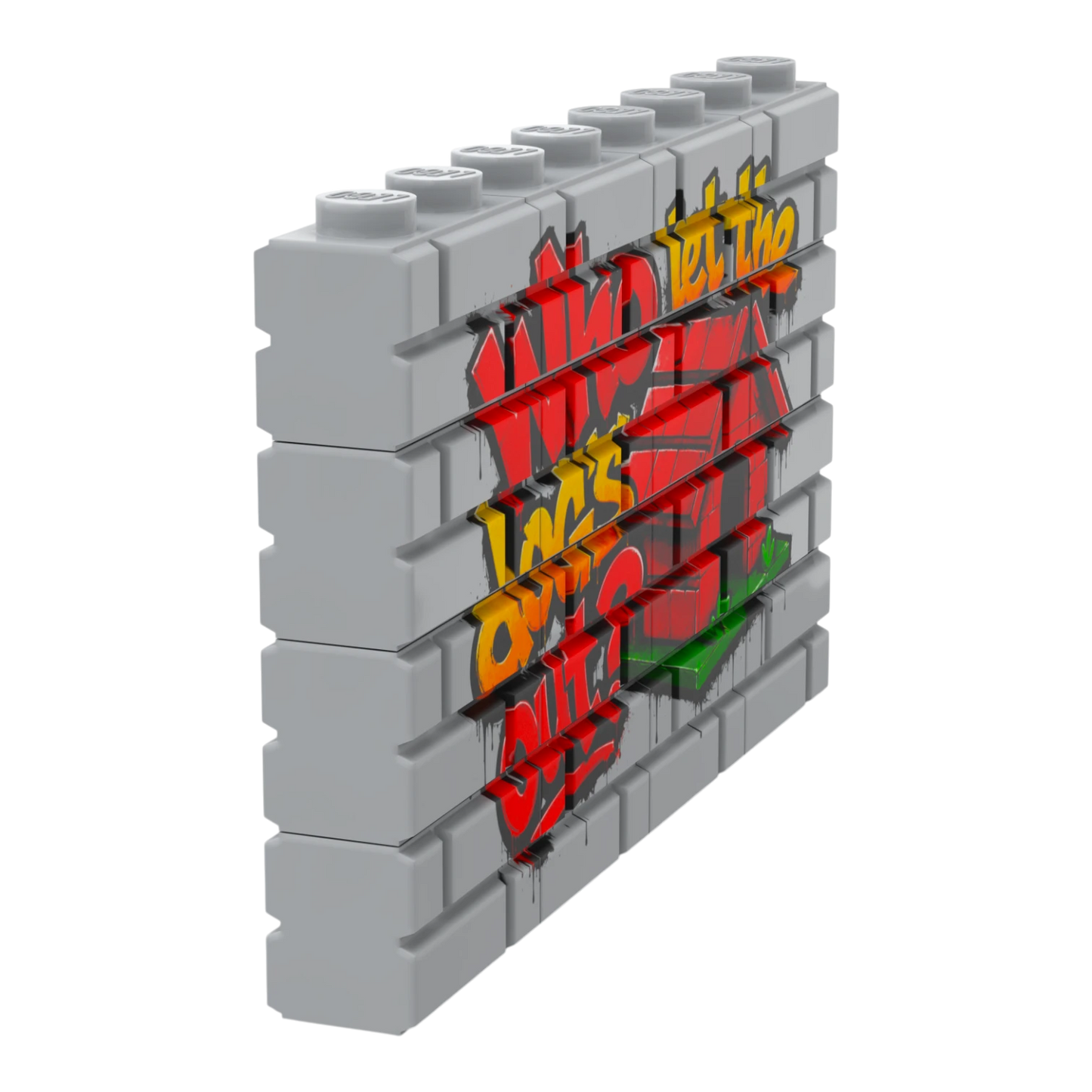 Bedrucktes LEGO® Mauer Graffity Set - Who let the dog's out? LEGO City MOC