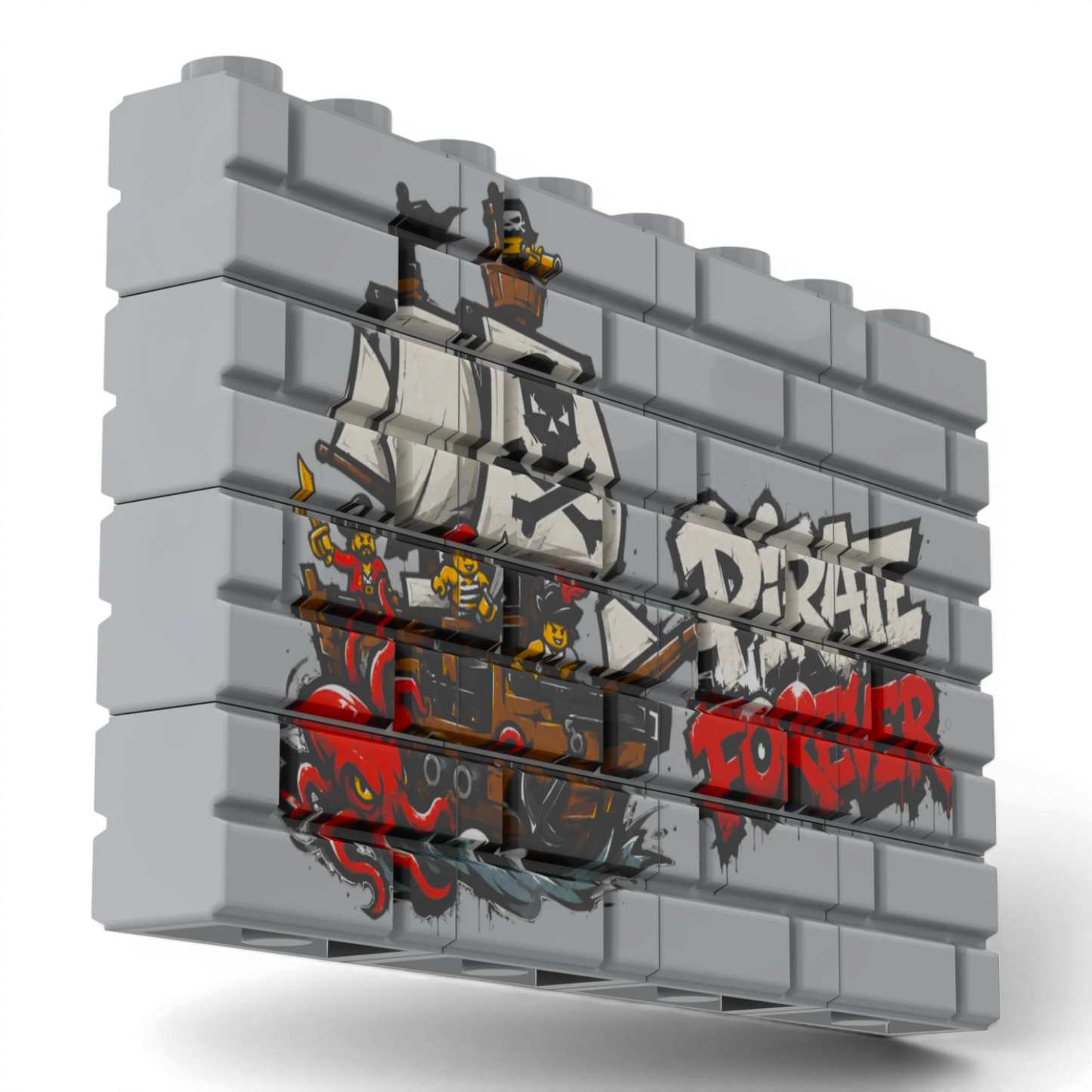 Bedrucktes LEGO® Mauer-Set - 'Pirate Forever' Graffiti