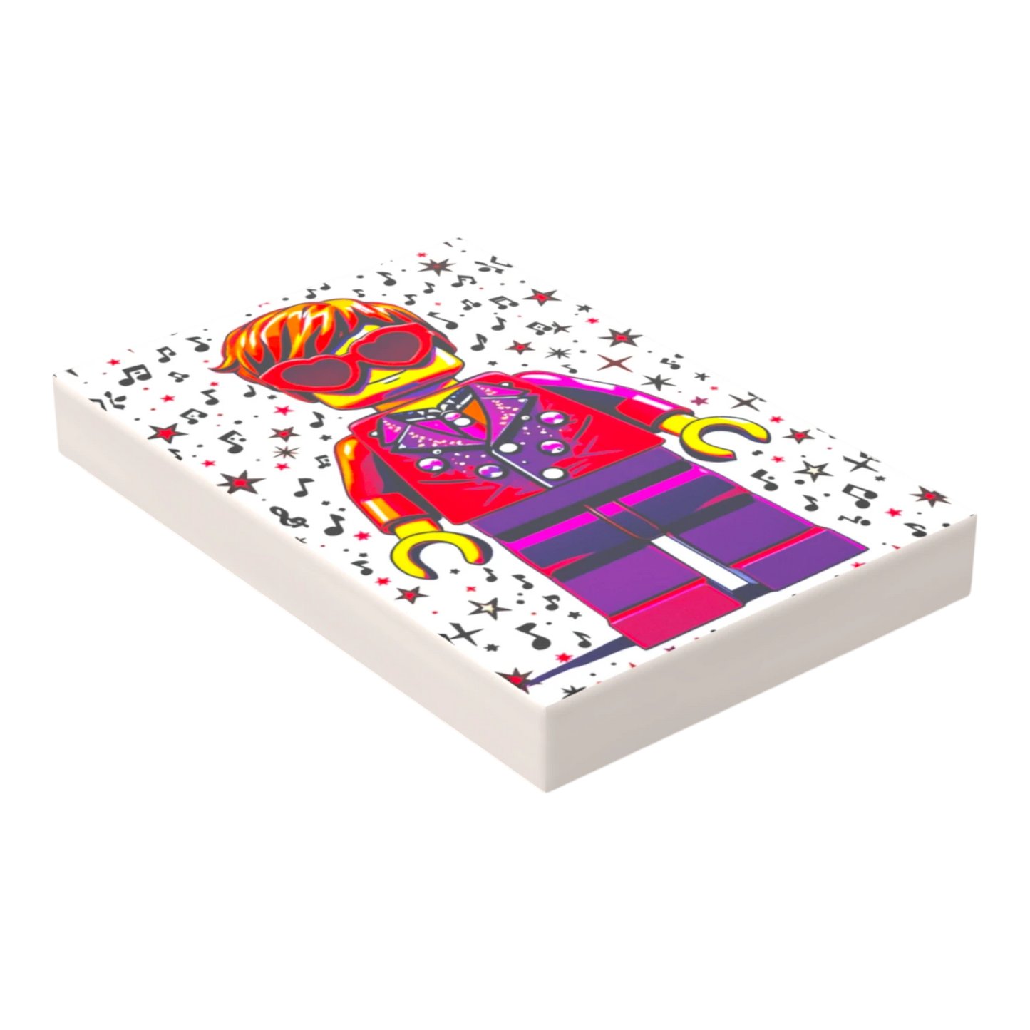 Bedruckte LEGO® Fliese 2x3 - Popstar Pop Art Nr. 19