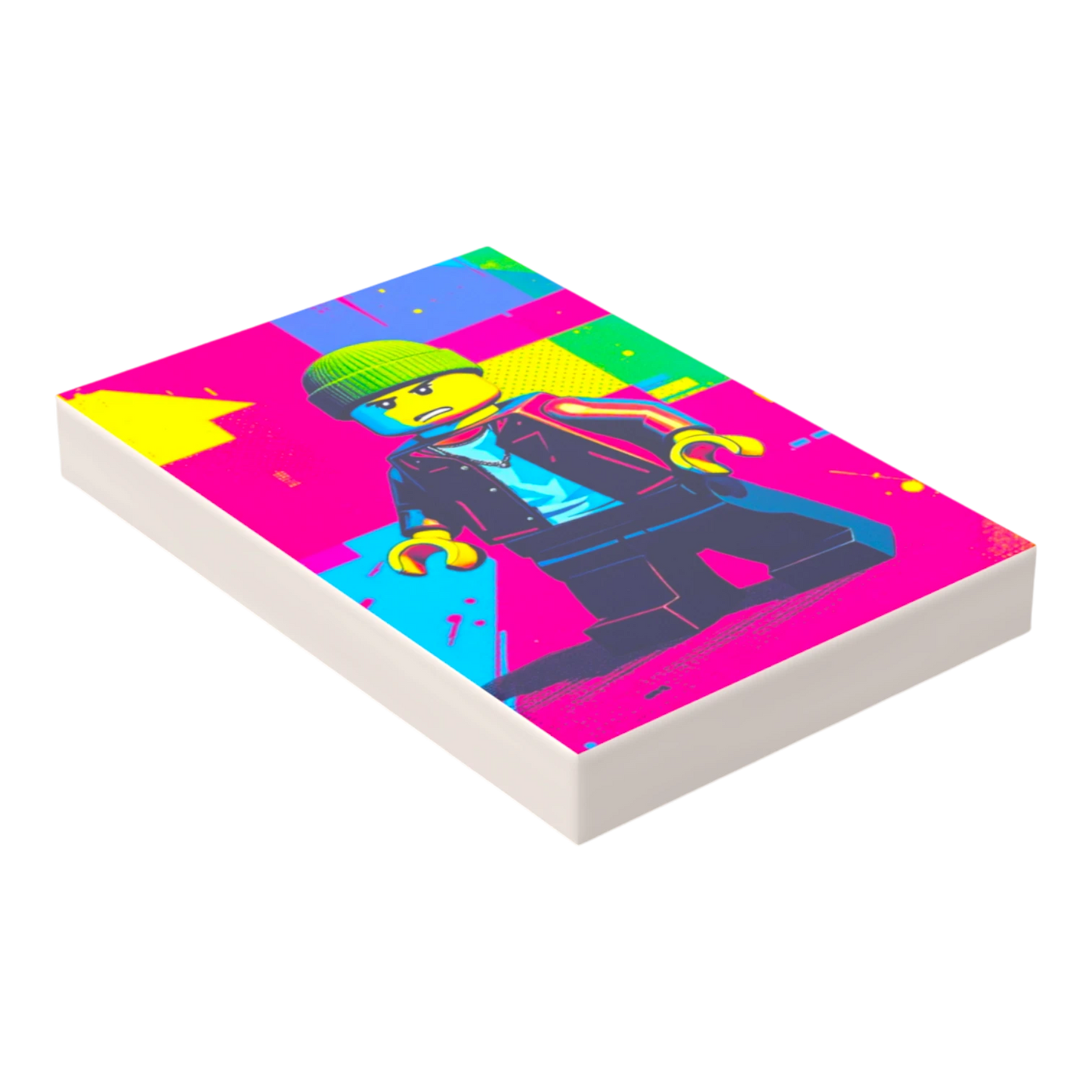 Bedruckte LEGO® Fliese 2x3 - Popstar Pop Art Nr. 16