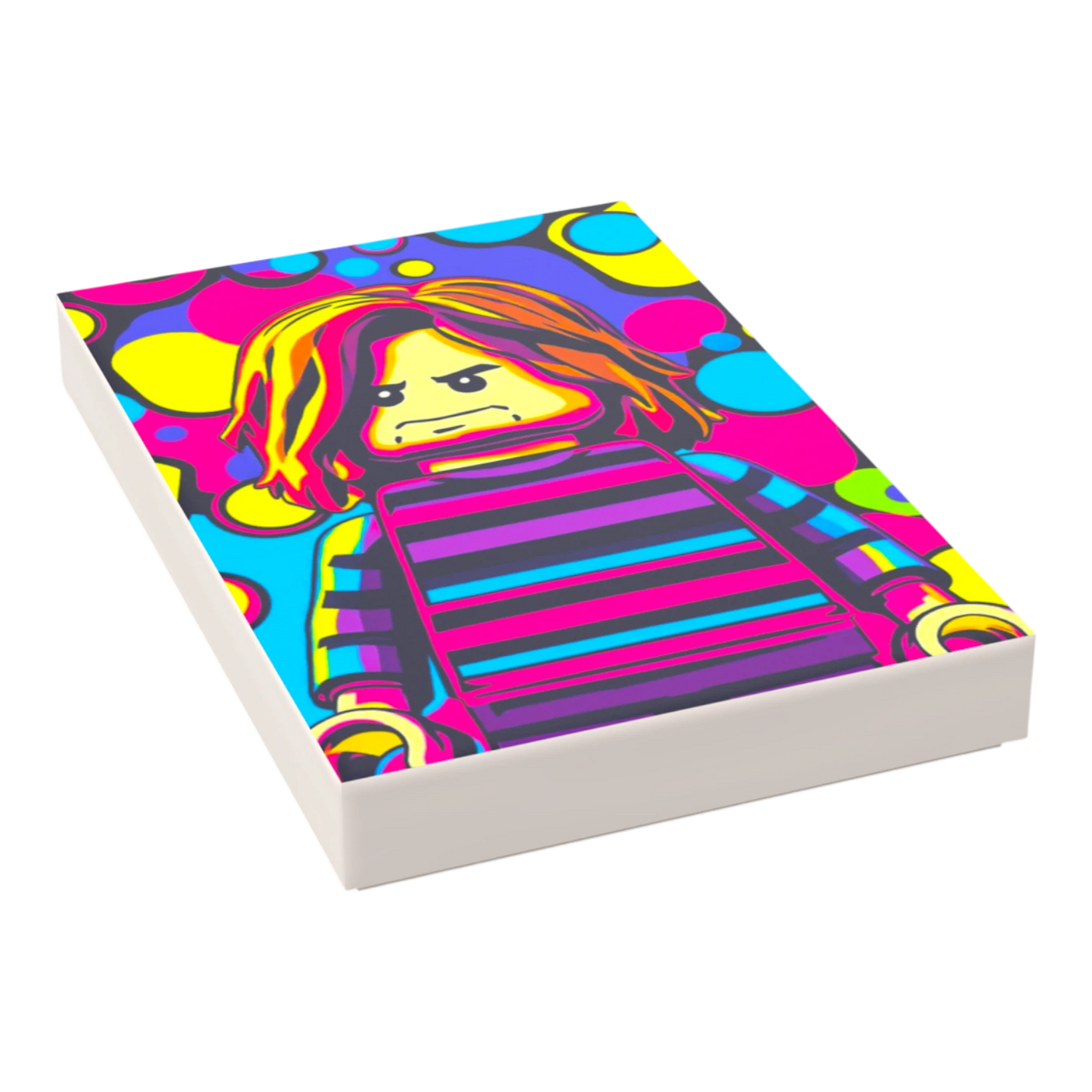 Bedruckte LEGO® Fliese 2x3 - Popstar Pop Art Nr. 10