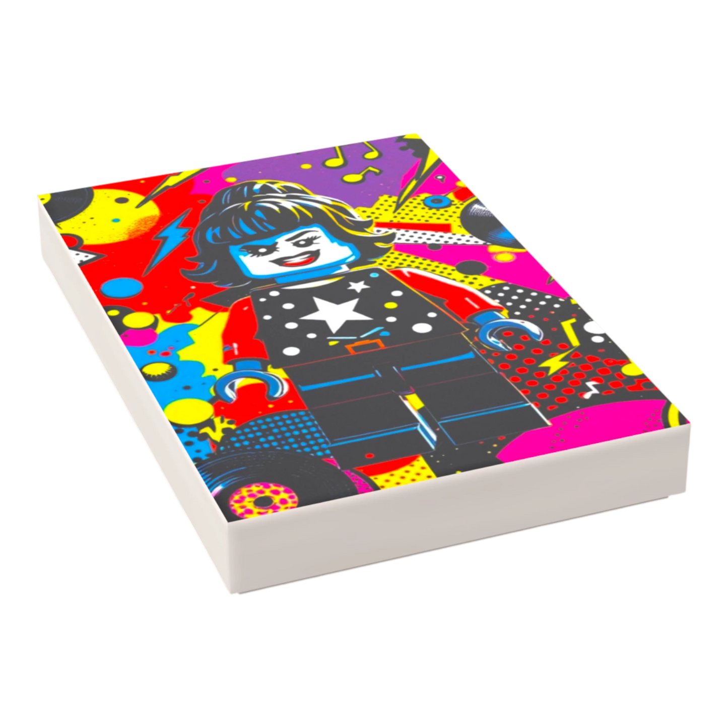 Bedruckte LEGO® Fliese 2x3 - Popstar Pop Art Nr. 24