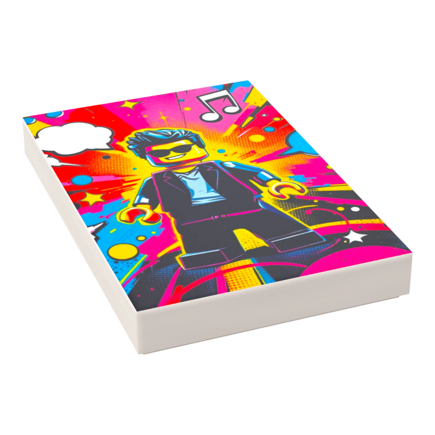Bedruckte LEGO® Fliese 2x3 - Popstar Pop Art Nr. 22
