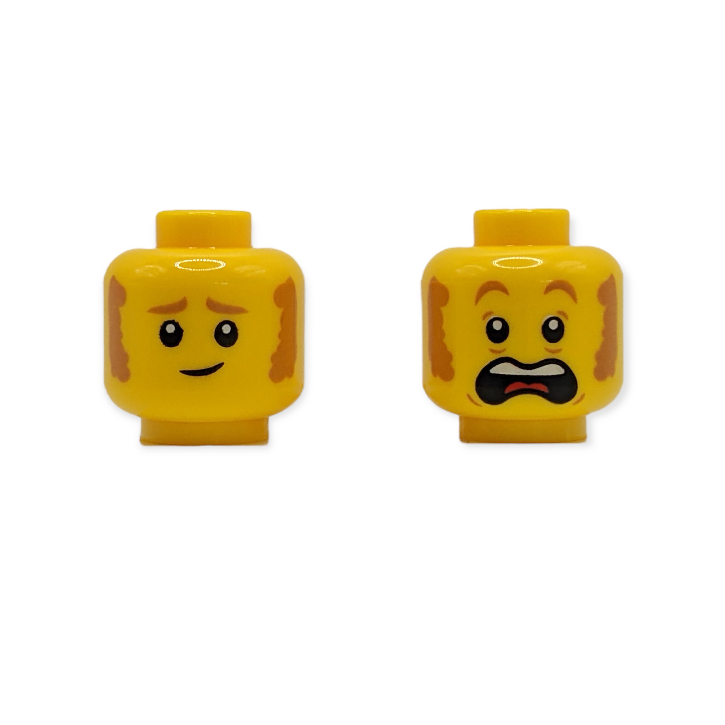 LEGO Minifiguren Kopf - 3540 Dual Sided Medium Nougat Eyebrows