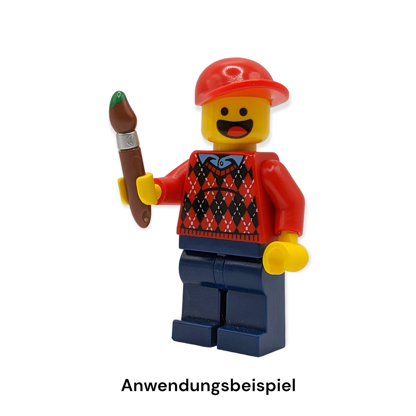 LEGO Pinsel mit grüner Spitze und silbernen Ring