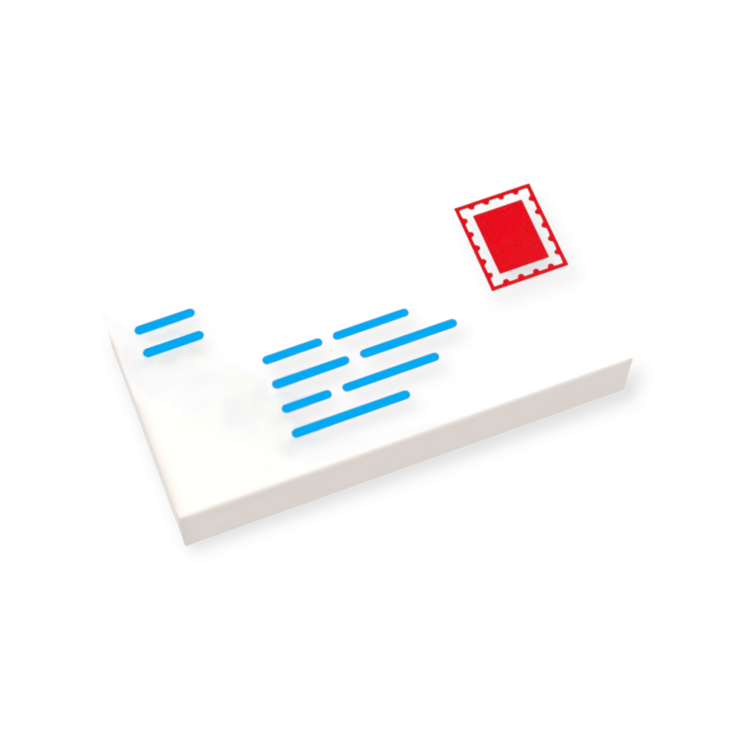LEGO Tile 1x2 - Briefumschlag mit Adresse und Stempel