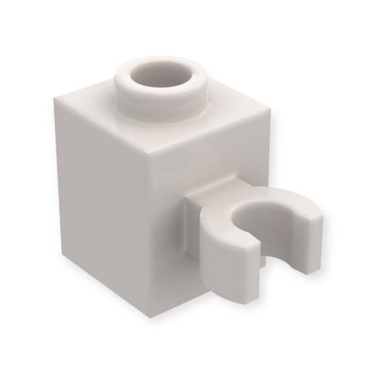 LEGO Brick Modified 1x1 mit Clip Vertical - White