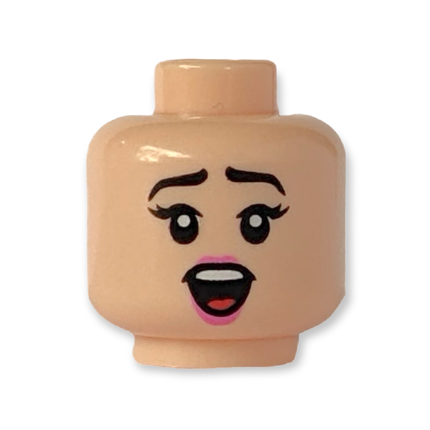 LEGO Head - 3465 Weiblich schwarze Augenbrauen dunkelrosa Lippen